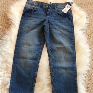 Oshkosh B’gosh floral embroidered blue jeans